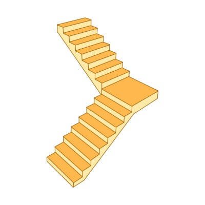 Quarter Landing Stair (90° turn)